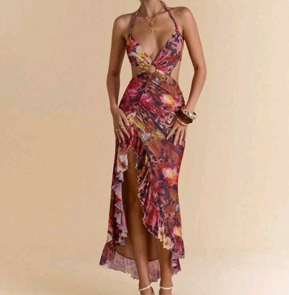 Women's Sleeveless Solid, Leopard & Floral Print Spaghetti Strap Backless Tie Up - Picture 1 of 4